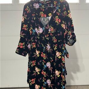 torrid Black Floral V-Neck Midi Dress